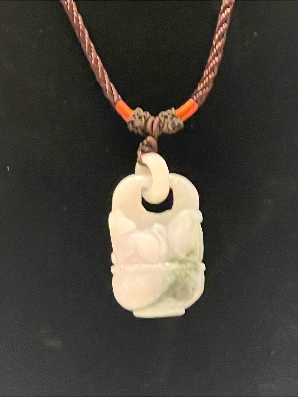 Hand-Carved White and Green Jadeite Pendant Necklace for Women